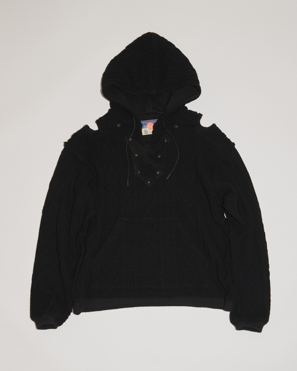 945-81TS189-1 Cable-Knit Style Knit Sweatshirt Hoodie
