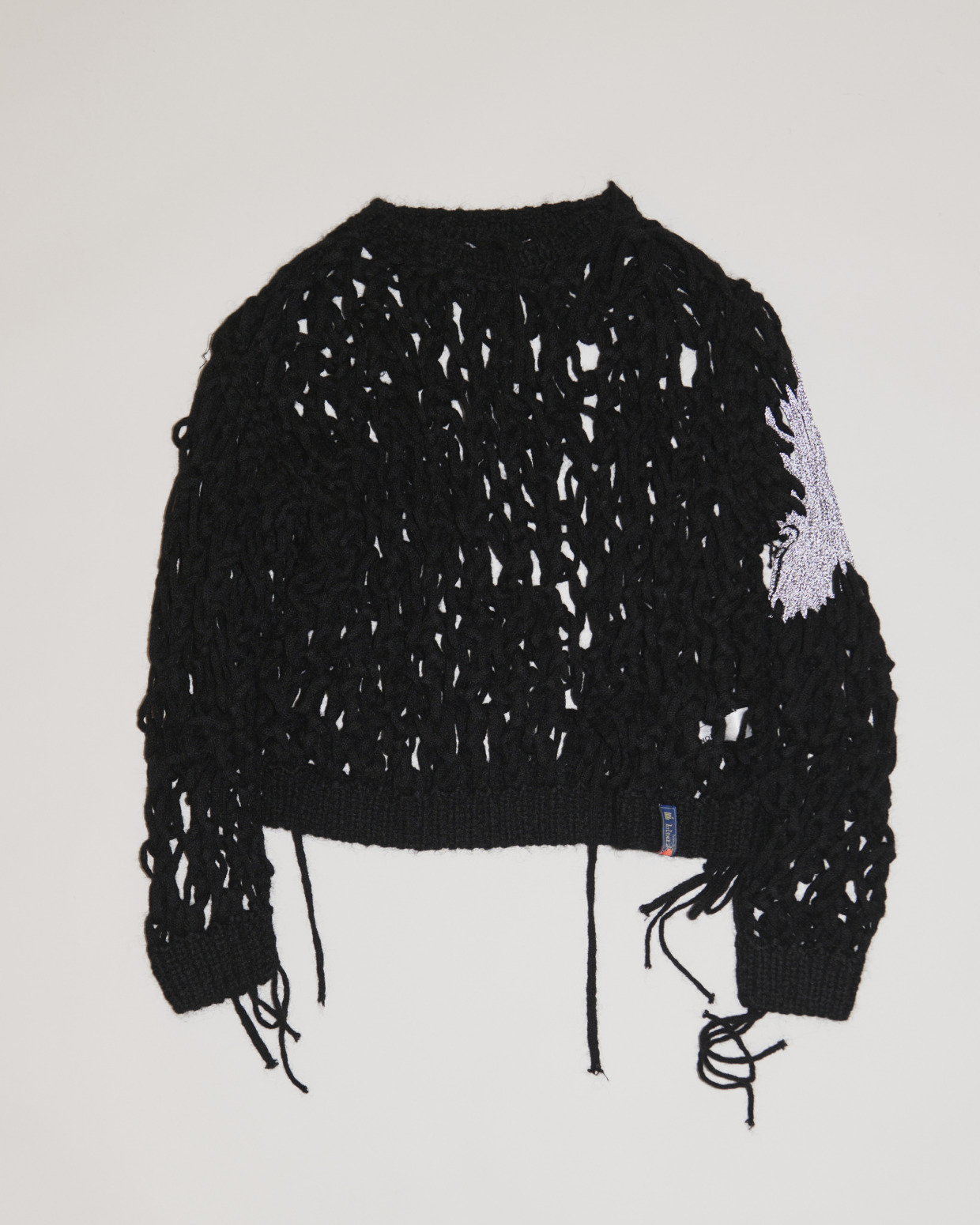 945-81TKN47-1　Coarse-knit Mesh Mohair Crew Neck Sweater