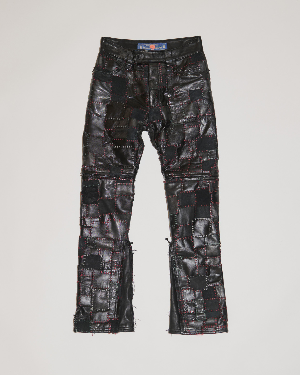 81TBP046-1 Women’s Leather Patchwork Trousers