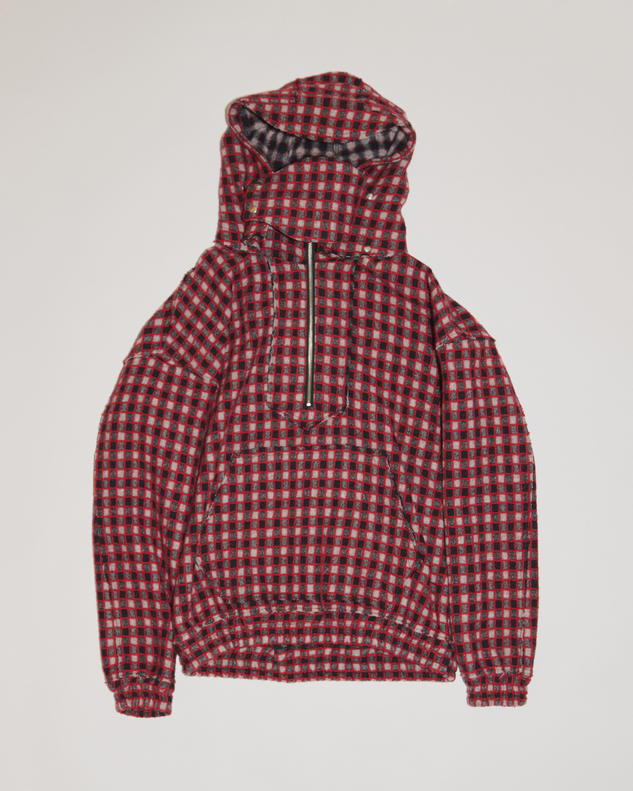 945-81TJ462-1 Check-patterned Pullover Tops that can be worn two ways